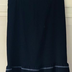dark dark navy blue skirt with light blue stripes